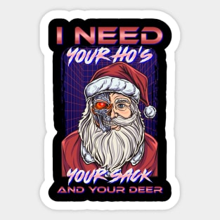 90s Retro Ugly Christmas Men Women Funny Christmas Santa Sticker